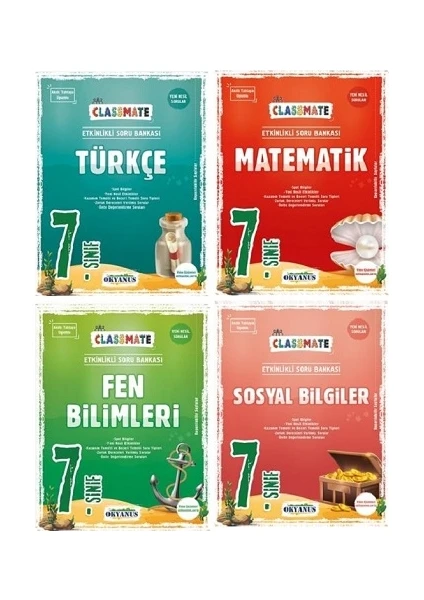 Okyanus Yayınları 7. Sınıf Classmate Türkçe+Matematik+Fen Bilimleri+Sosyal Bilimleri Soru Bankası Seti