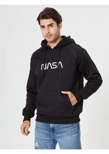 Siyah Erkek Nasa Sweatshirt