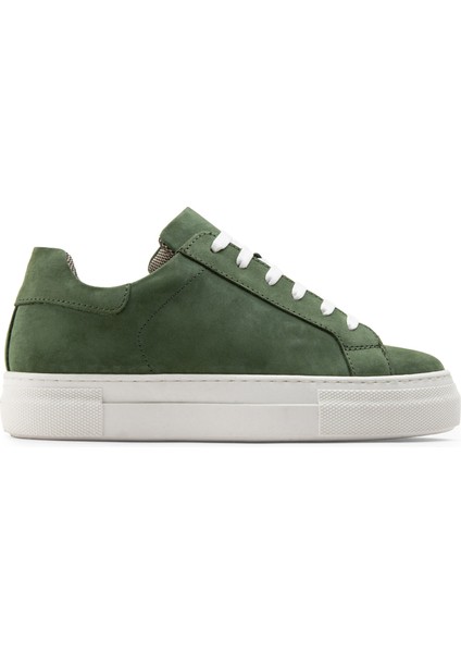 Hakiki Süet Yeşil Sneaker Kadın Ayakkabı