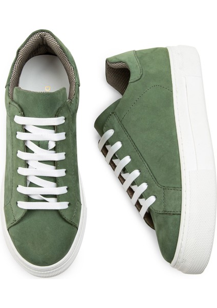 Hakiki Süet Yeşil Sneaker Kadın Ayakkabı fırsatları