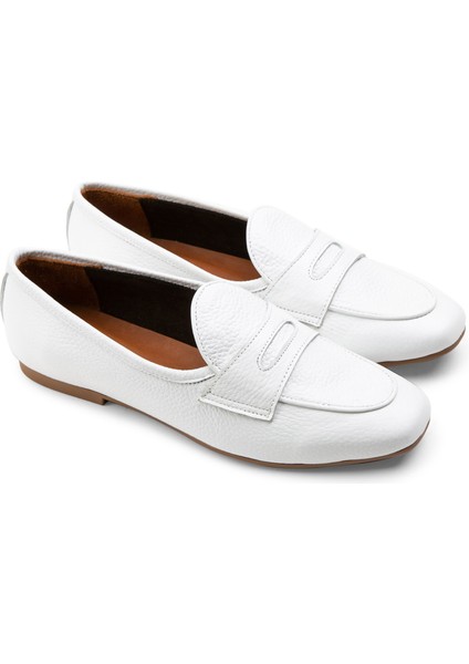 Hakiki Deri Beyaz Kadın Babet fiyatları