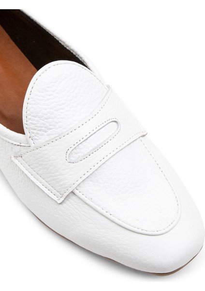 Hakiki Deri Beyaz Kadın Babet indirimleri