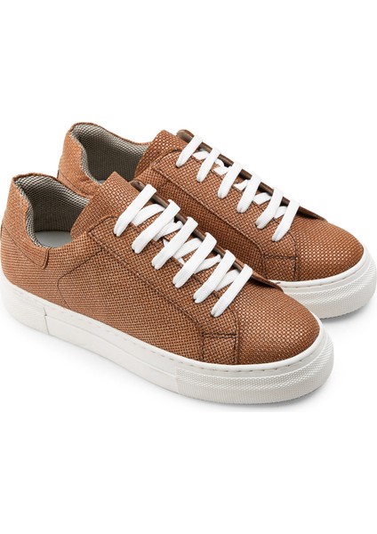Hakiki Deri Taba Rengi Işlentili Sneaker Kadın Ayakkabı fiyatları
