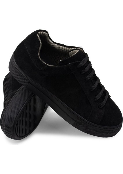 Hakiki Süet Siyah Sneaker Kadın Ayakkabı modelleri