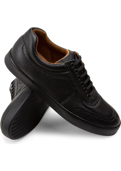Hakiki Deri Siyah Sneaker Erkek Ayakkabı modelleri