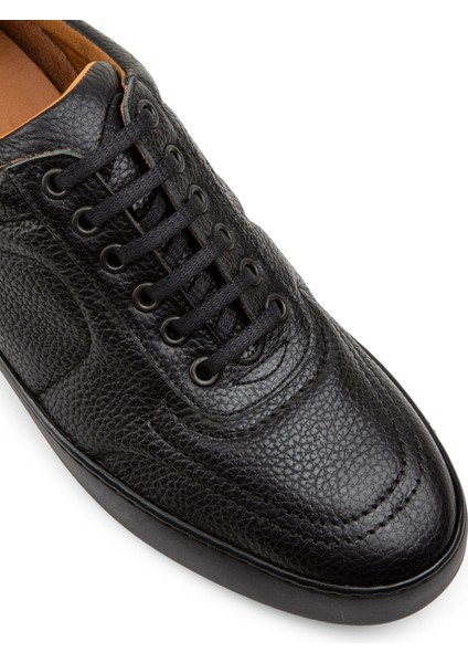 Hakiki Deri Siyah Sneaker Erkek Ayakkabı indirimleri