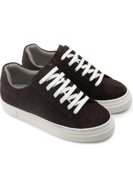 Hakiki Süet Kahverengi Sneaker Kadın Ayakkabı