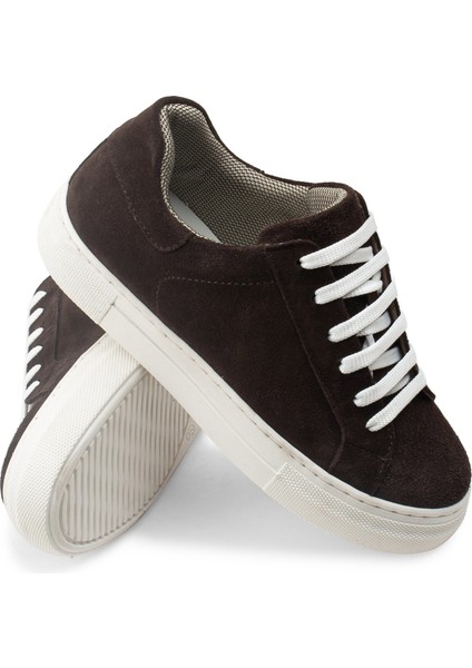 Hakiki Süet Kahverengi Sneaker Kadın Ayakkabı