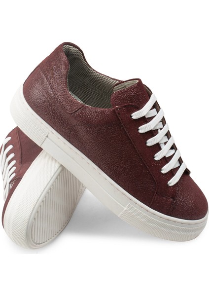 Hakiki Nubuk Bordo Sneaker Kadın Ayakkabı modelleri