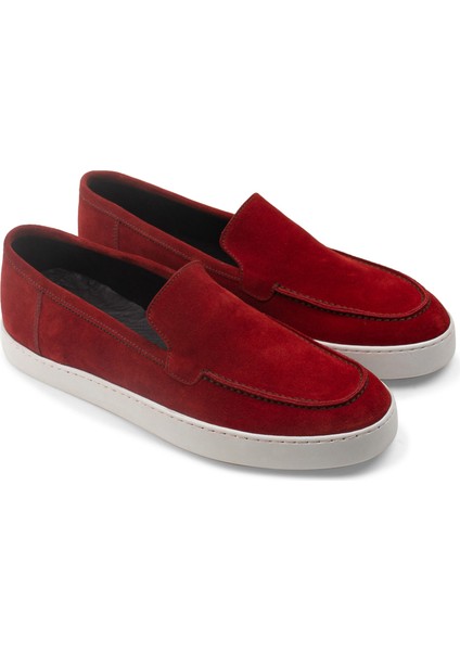 Hakiki Süet Kırmızı Loafer Erkek Ayakkabı fiyatları