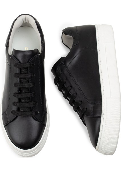 Hakiki Deri Siyah Sneaker Kadın Ayakkabı fırsatları