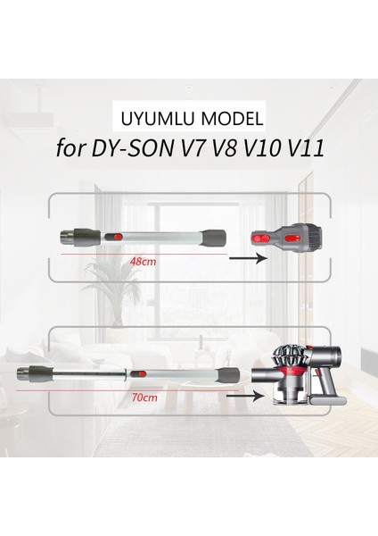 Dyson V7 Uyumlu Elektrikli Teleskopik Boru