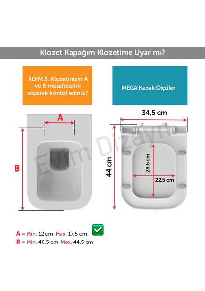 Aqua Bagno Mega  Yavaş Kapanan Klozet Kapağı