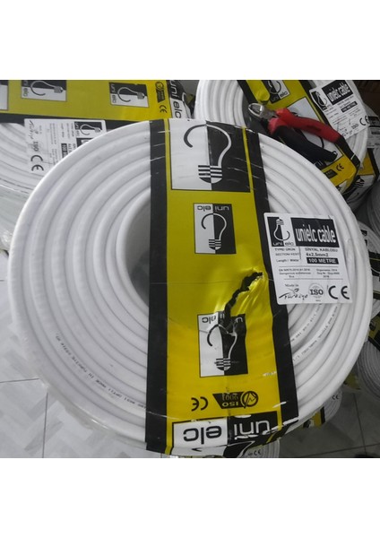 100 Metre 4 x 2.5 mm Ttr Tam Bakır Tam Kesit Çoktellielektrik Kablosu