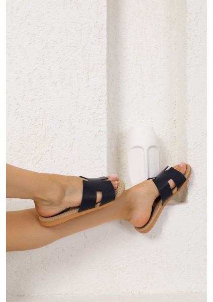 Shoes Kadın Herm Lacivert Rahat Terlik
