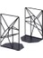 Bookends Siyah, Dekoratif Metal Kitap Sonu Raflar Için Destekler, Raflar Için Eşsiz Geometrik Tasarım, Mutfak Yemek Kitabı, Dekoratif | (Yurt Dışından) 1