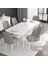 Concept Noa Serisi,80 x 132 cm Açılabilir Mdf Masa,beyaz Mutfak Masa Takımı,6 Sandalye Gümüş Halkalı 2