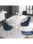 Concept Noa Serisi,80 x 132 cm Açılabilir Mdf Masa,beyaz Mermer Desen Mutfak Masa Takımı, 4 Sandalye Gümüş Halkalı 1