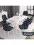 Concept Noa Serisi,80 x 132 cm Açılabilir Mdf Masa,beyaz Mermer Desen Mutfak Masa Takımı, 6 Sandalye Gümüş Halkalı 1