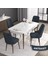 Concept Roy Serisi, 80 x 132 cm Açılabilir Mdf Masa Takımı, Beyaz Masa Ceviz Ayak 4 Sandalye 1