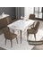 Concept Roy Serisi, 80 x 132 cm Açılabilir Mdf Masa Takımı, Beyaz Masa Ceviz Ayak 4 Sandalye 1