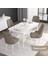 Concept Roy Serisi,80 x 132 cm Açılabilir Mdf Masa,beyaz Mermer Desen Mutfak Masa Takımı, 4 Sandalye 1