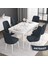 Concept Roy Serisi,80 x 132 cm Açılabilir Mdf Masa,beyaz Mermer Desen Mutfak Masa Takımı, 6 Sandalye 1