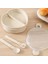 3pcs Buğday Saman Çatal Bıçak Takımı, Mühürlü Plastik Kalp Şeklindeki Öğrenci Japonca Öğle Yemeği Kutusu (Yurt Dışından) 2