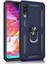 Samsung Galaxy A70 Kılıf Yüzüklü Standlı Tank Çift Katmanlı Vega Mavi 1