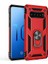 Samsung Galaxy S10 Kılıf Yüzüklü Standlı Tank Çift Katmanlı Vega Kırmızı 1