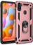Samsung Galaxy A11 Kılıf Yüzüklü Standlı Tank Çift Katmanlı Vega Rose Gold 1