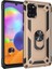 Samsung Galaxy A31 Kılıf Yüzüklü Standlı Tank Çift Katmanlı Vega Gold 1