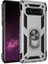 Samsung Galaxy S10 Plus Kılıf Yüzüklü Standlı Tank Çift Katmanlı Vega Gri 1