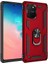 Samsung Galaxy A91 (S10 Lite) Kılıf Yüzüklü Standlı Tank Çift Katmanlı Vega Kırmızı 1