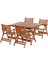 London Atina Katlanır Ahşap Bahçe Balkon Takımı -80X160 Masa + 4 Sandalye Set 1