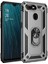 Oppo A12 Kılıf Yüzüklü Standlı Tank Çift Katmanlı Vega Gri 1