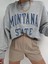Kadın Gri Montana Baskılı 3iplik Oversize Sweatshirt 2