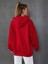 Kadın Kırmızı Calıfornıa Basklı Sweatshirt 2