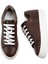 Hakiki Deri Kahverengi Örgü Desen Sneaker Kadın Ayakkabı 4