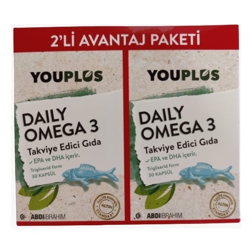 YouPlus Daily Omega 3 2’li Avantaj Paketi – 60 Kapsül