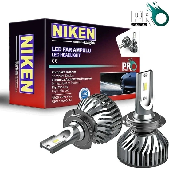 Niken Pro Serisi Led Xenon Far Ampulu H7 / H4 / H11 / H1 / H10 / 9005 / 9006 / H15