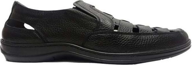 Moda Ayakkabı 0454 Siyah Deri Erkek Sandalet görsel 3
