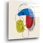 Insigne Portre Çizim Cam Tablo - 80X80 cm