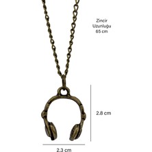 Kolbi Oyuncu Headset Kulaklık Kolye Antik Sarı Klasik Zincirli