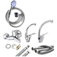 Elmina Armatür Duş Başlığı Banyo Mix Kuğu Lavabo Mix Mutfak Eviye Musluğu Çeşmesi Batarya 4’lü Set 