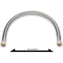 Elmina Armatür Çelik Örme Klozet Taharat Hortumu Flexi 70 cm 3/8