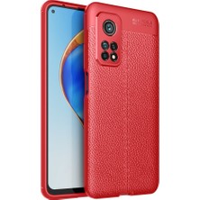 Apsuwa  Xiaomi Mi 10T Pro Kılıf Niss Derili Silikon Kırmızı