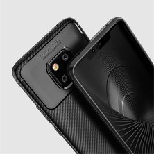 Apsuwa  Huawei Mate 20 Pro Karbon Görünüm Negro Silikon Kılıf + Ekran Koruyucu Ped