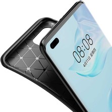 Apsuwa  Huawei P40 Pro Karbon Görünüm Negro Silikon Kılıf + Ekran Koruyucu Ped