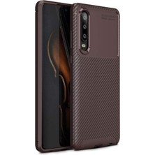 Apsuwa  Huawei P30 Karbon Görünüm Negro Silikon Kılıf + Ekran Koruyucu Nano